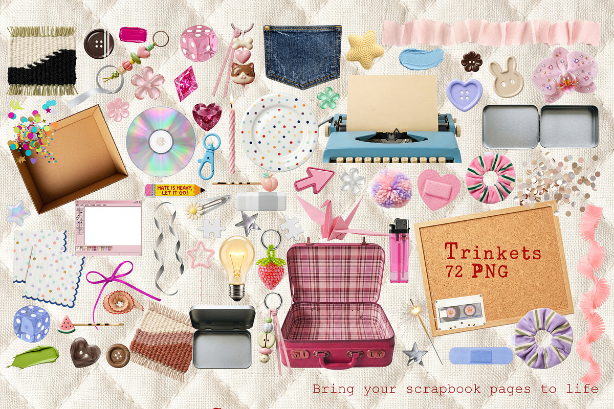 Retro Pastel Scrapbook Kit, an Object Graphic by DreamoraArt (Photo 5 of 13)