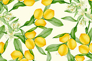 lemon citrus yellow fruit green leav, a Pattern Graphic by AAN Seamless Shop (Thumbnail 3 of 3)