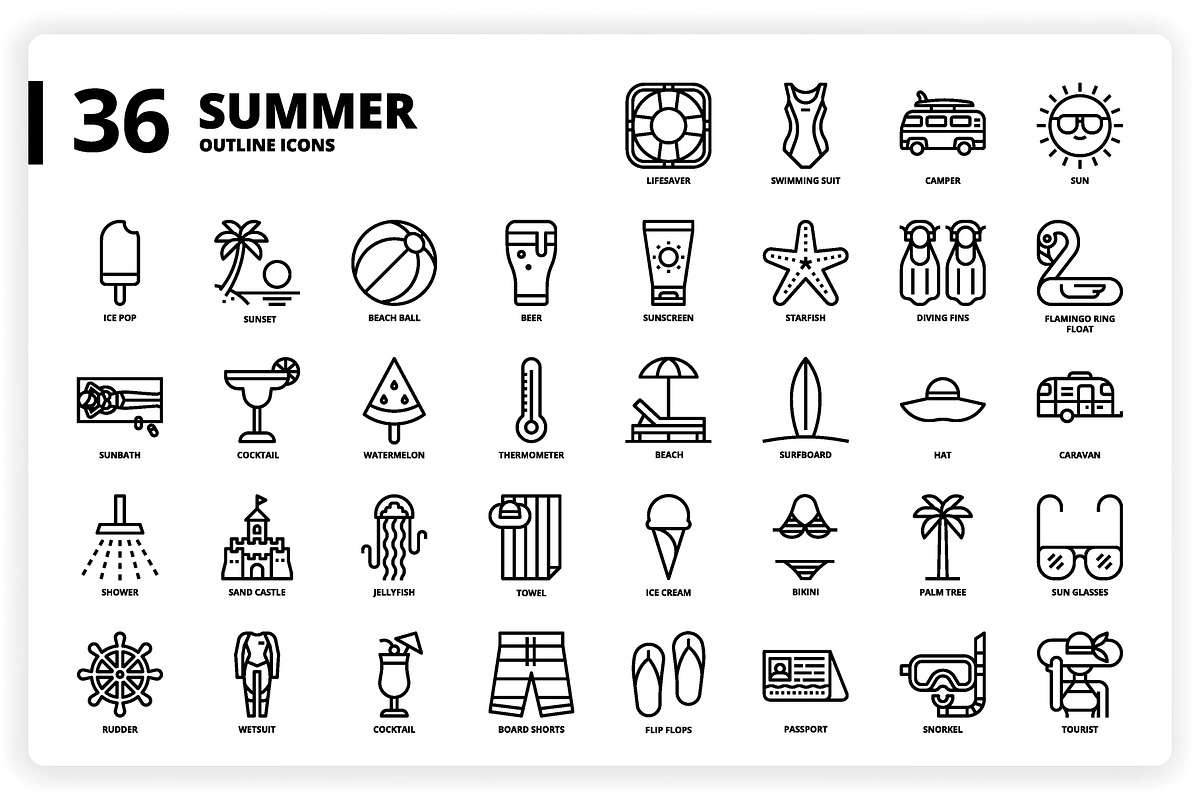 3,600 Icons x3 Styles, an Outline Icon by monkik (Photo 269 of 299)