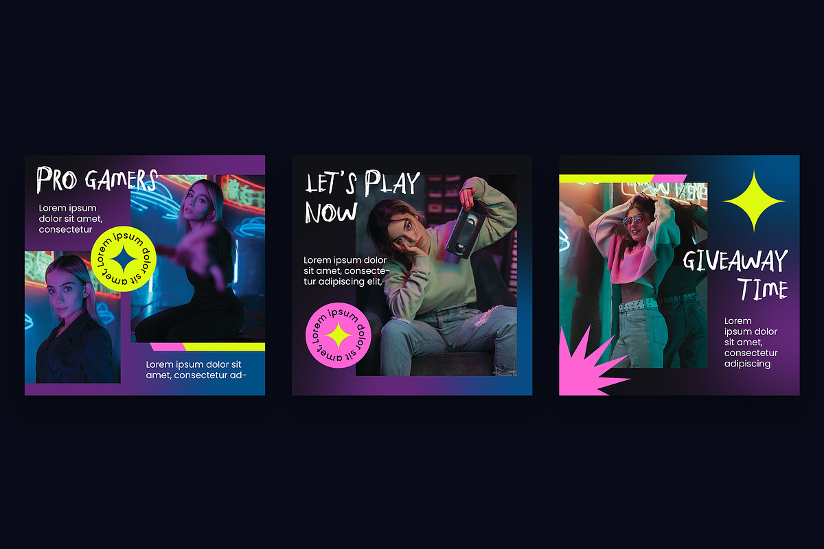 PLAYER - Instagram Post Templates, a Social Media Template by Rakata Studio