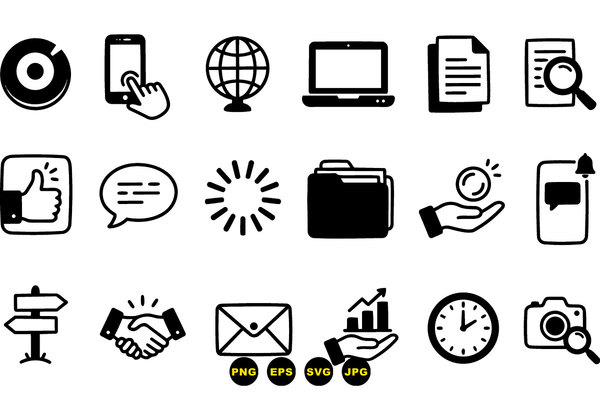 Hand Drawn Business Icon Set, an Illustration by designvectx (Photo 3 of 3)