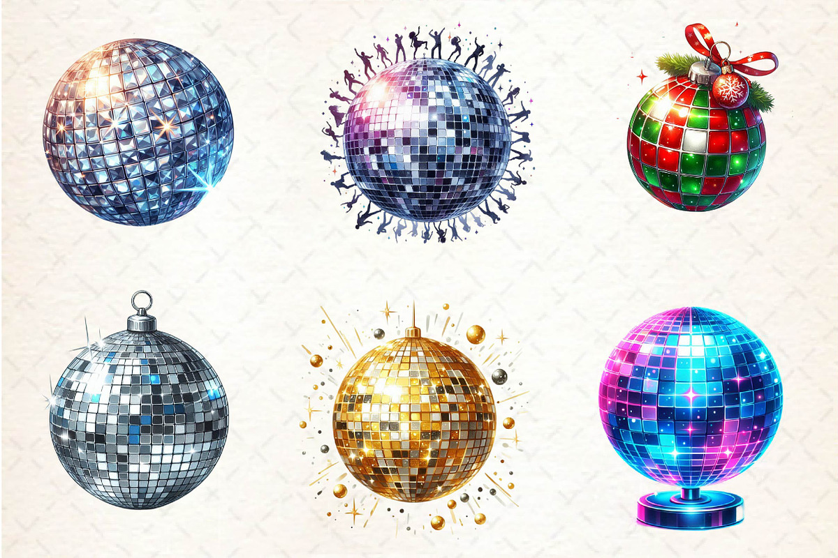 Disco Balls Clipart,, an Illustration by CreationArt (Photo 3 of 5)