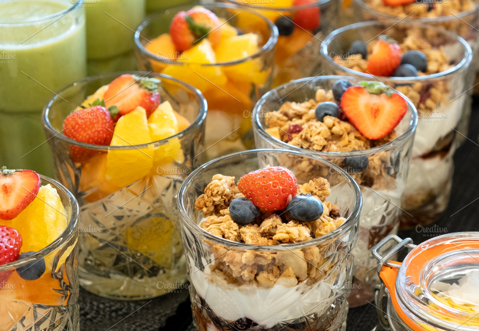 Healthy fruit and cereal dessert, a Food & Drink Photo by BOOCYS