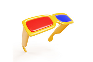 3D Cinema Glasses Icon. Three