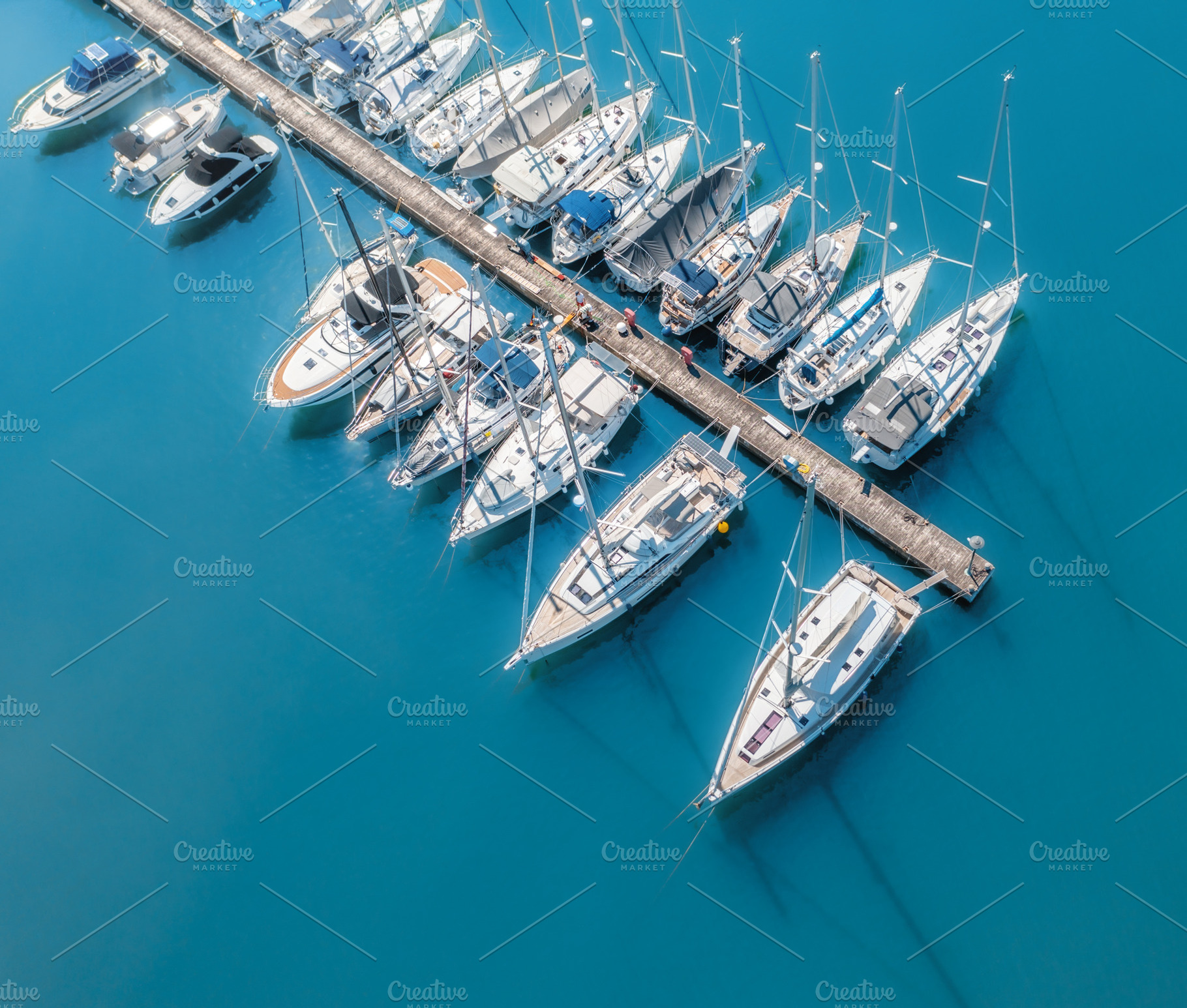 Aerial view of luxure yachts and mot, a Nature Photo by KucherPhoto