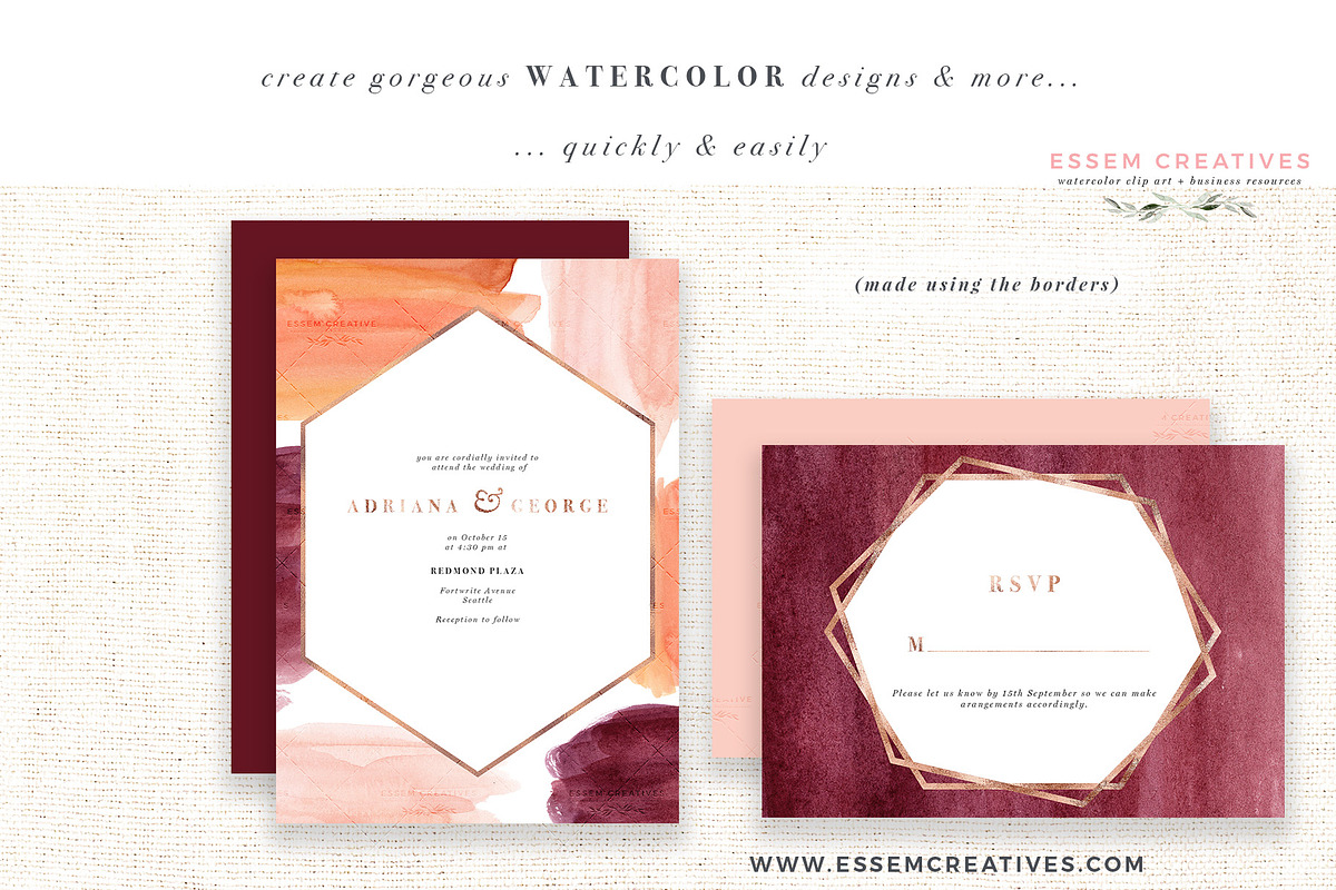 Orange Pink Fall Watercolor Flowers, an Illustration by Essem Creatives (Photo 6 of 12)