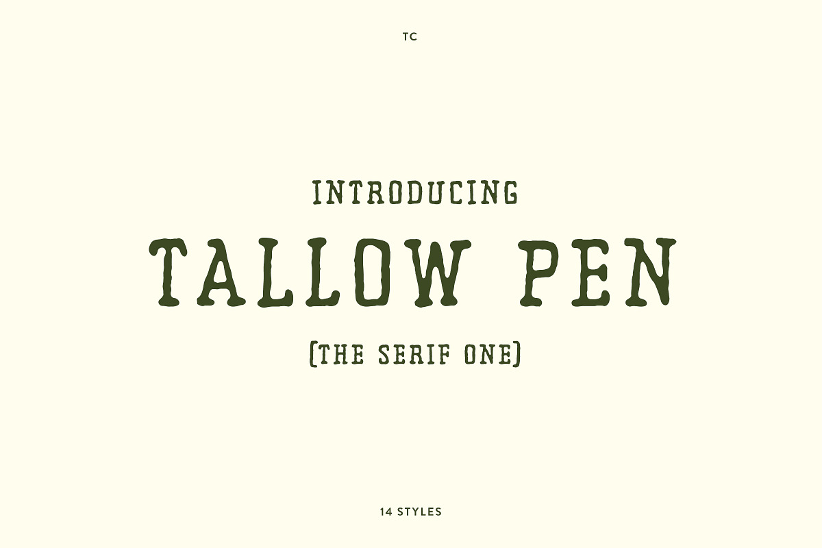 TC Tallow Pen Serif, a Handwritten Font by Tom Chalky (Photo 1 of 5)