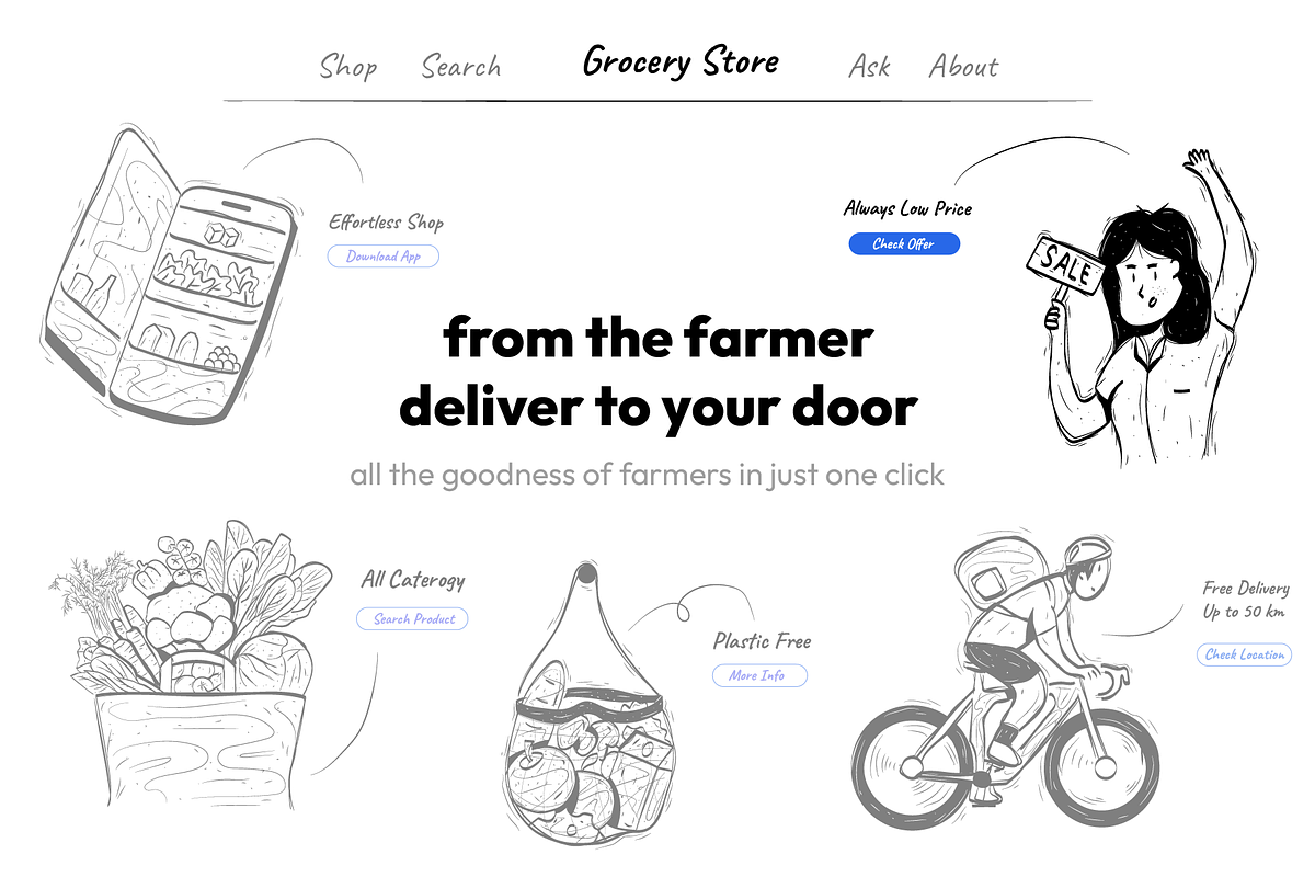 38 Illustration | Grocery Store, a Food Illustration by Directico Design Kit (Photo 2 of 11)