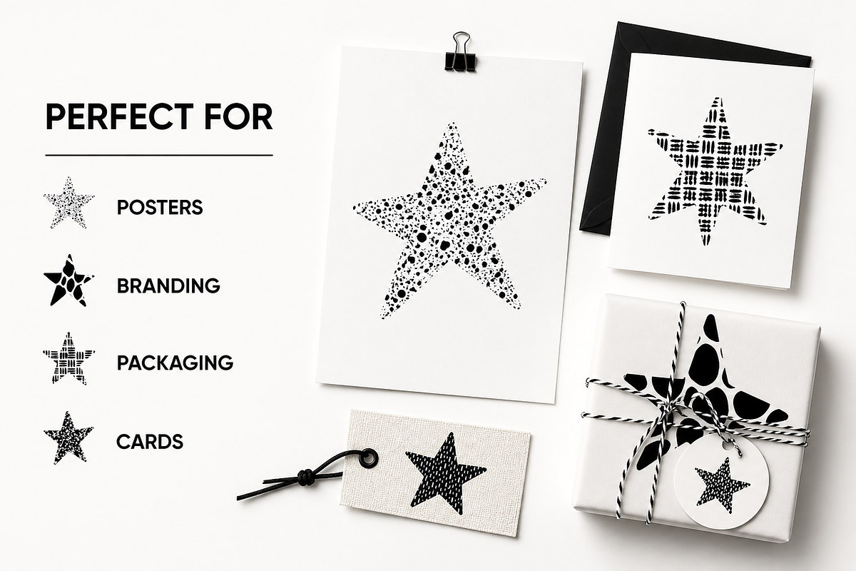 Textured Vector Stars, a Texture Graphic by Bielousova Art (Photo 2 of 3)