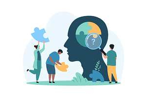Human thinking & identity creation, a Person Illustration by Flashvector