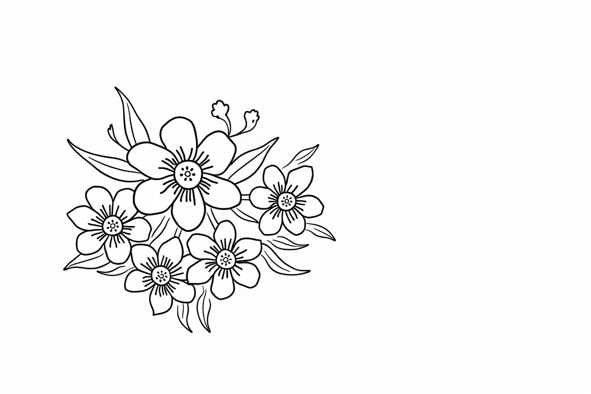 Flower Outline Art Printable Pack, an Illustration by BIPLOB EXPERT (Photo 5 of 9)