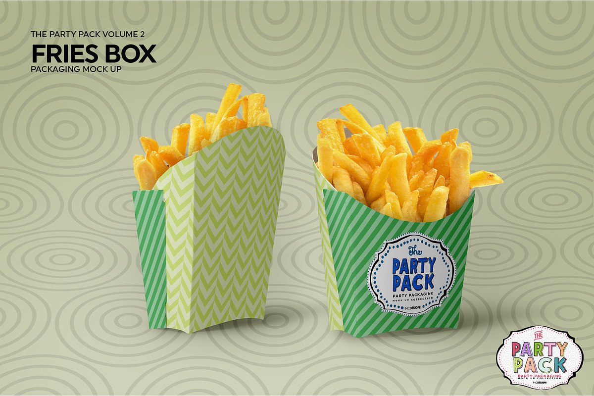 Fries Box Packaging Mockup, a Cups & Container Mockup by INCDesign (Photo 4 of 6)