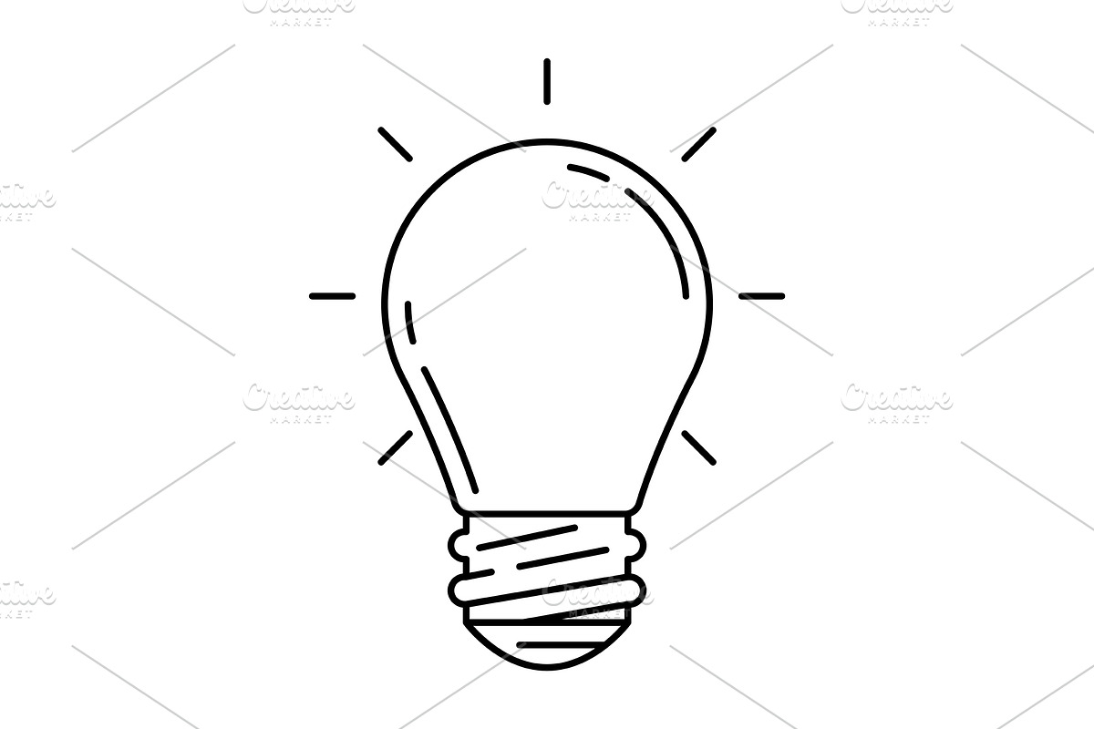 Light bulb idea illustration., an Outline Icon by incomible