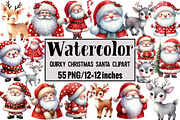 Quirky Christmas Santa Clipart, an Illustration by Design Market (Thumbnail 1 of 3)