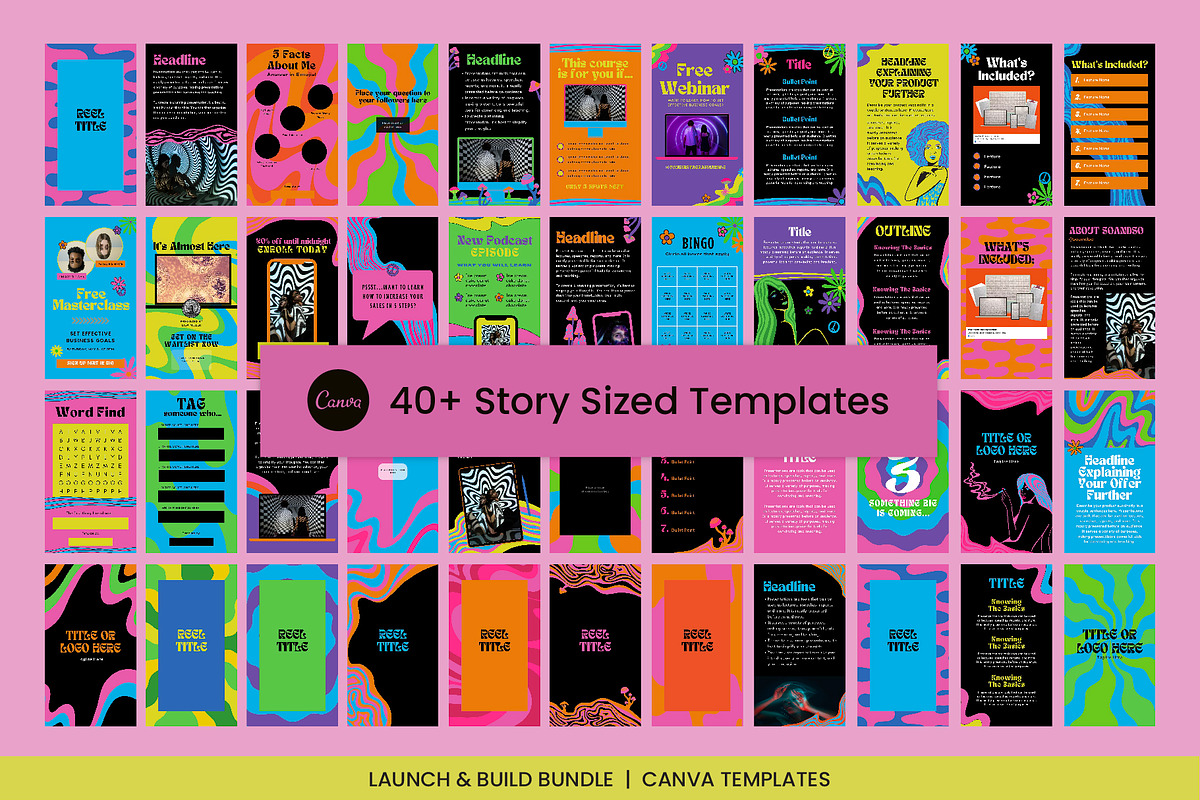 Psychedelic Canva Brand Collection, a Social Media Template by WorkShy Studio (Photo 9 of 23)