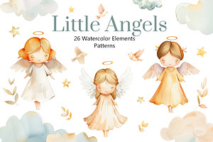 Watercolor Angels girls set