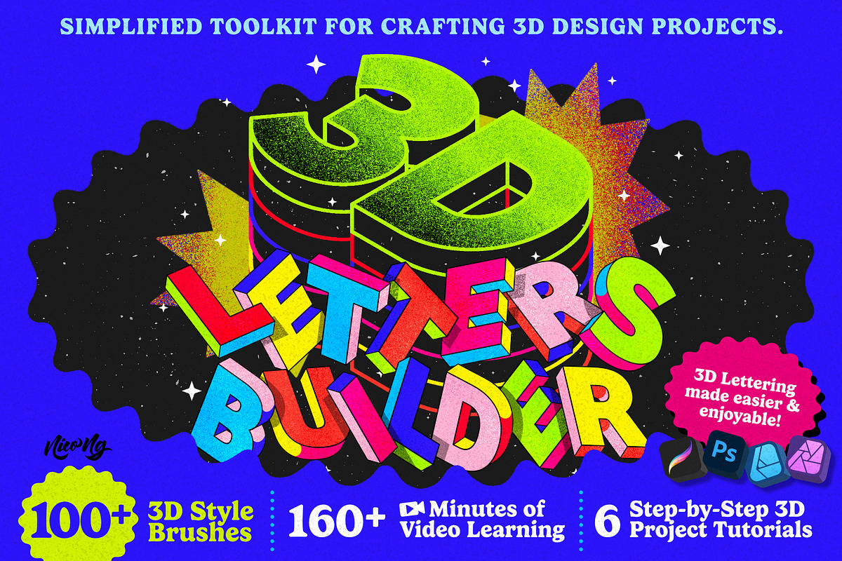 3D Letters Builder, a Brush Add-On by Nico-Ng (Photo 1 of 27)