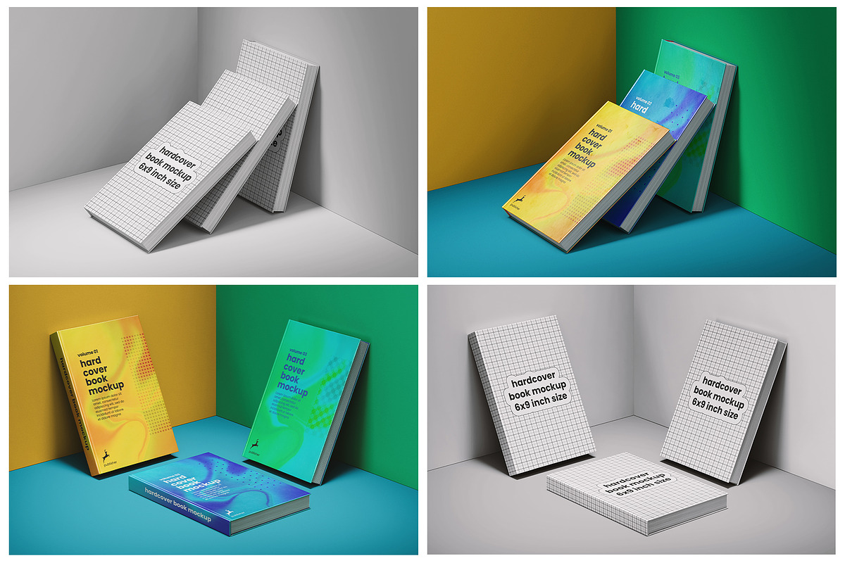 Hardback Book Cover PSD Mockup Set, a Books & Magazine Mockup by Remnand Studio (Photo 8 of 9)