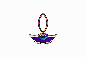Oil lamp logo design