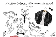 Cute Dinosaurs – Clipart & Patterns, an Animal Illustration by PenguinArtStudio (Thumbnail 6 of 11)