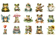 Cute Frog Clipart, an Illustration by Designking (Thumbnail 3 of 5)