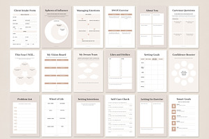 Coaching Worksheet Bundle For Canva