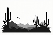Southwestern Cactus Mountain Vector, an Illustration by hafijul (Thumbnail 11 of 15)