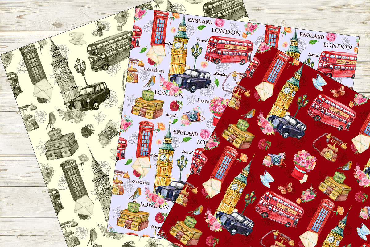London Seamless Patterns, a Pattern Graphic by MitrushovaArt (Photo 9 of 9)
