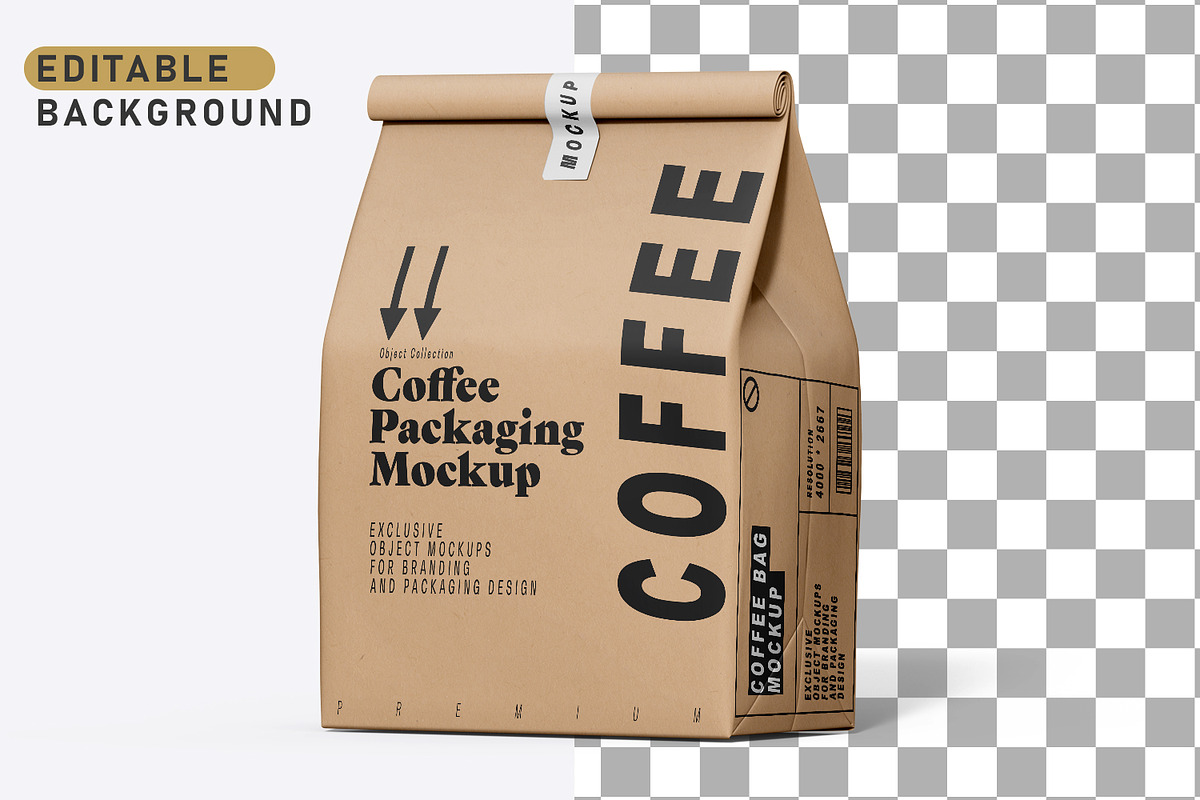 Coffee Bag Packaging Mockup PSD, a Packaging Mockup by pixelmock (Photo 4 of 19)