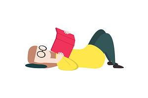 Woman enjoy reading book vector icon, an Education Illustration by SiberianArt