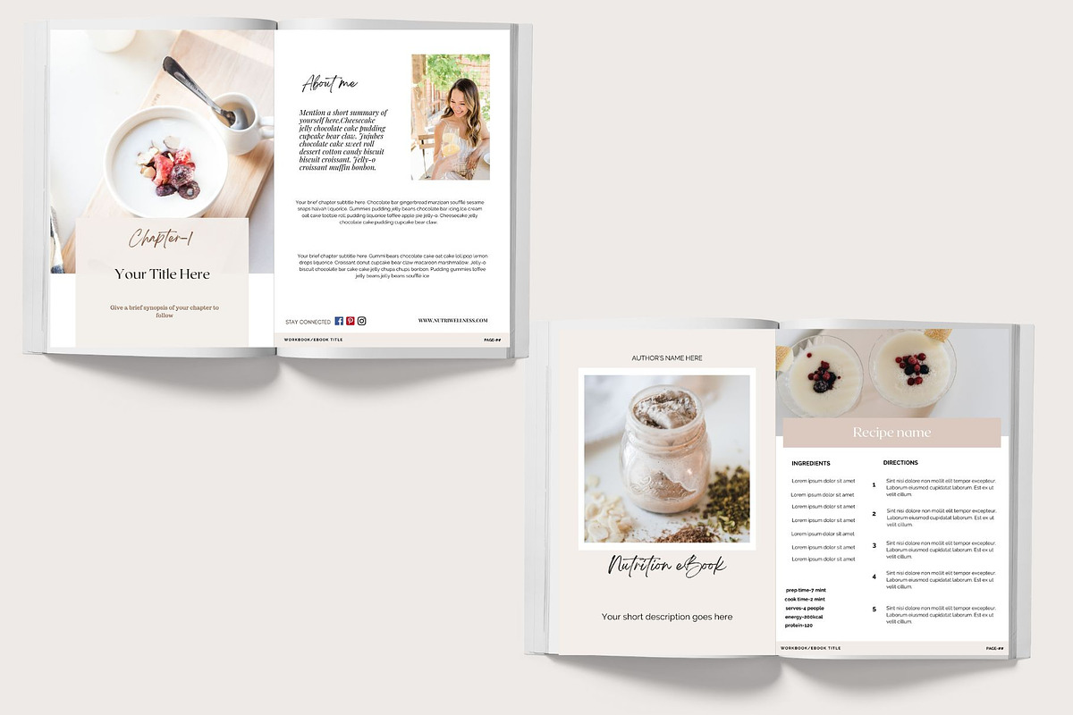 Nutrition Recipe Template Bundle, a Magazine Template by Deepa Template Studio (Photo 2 of 25)