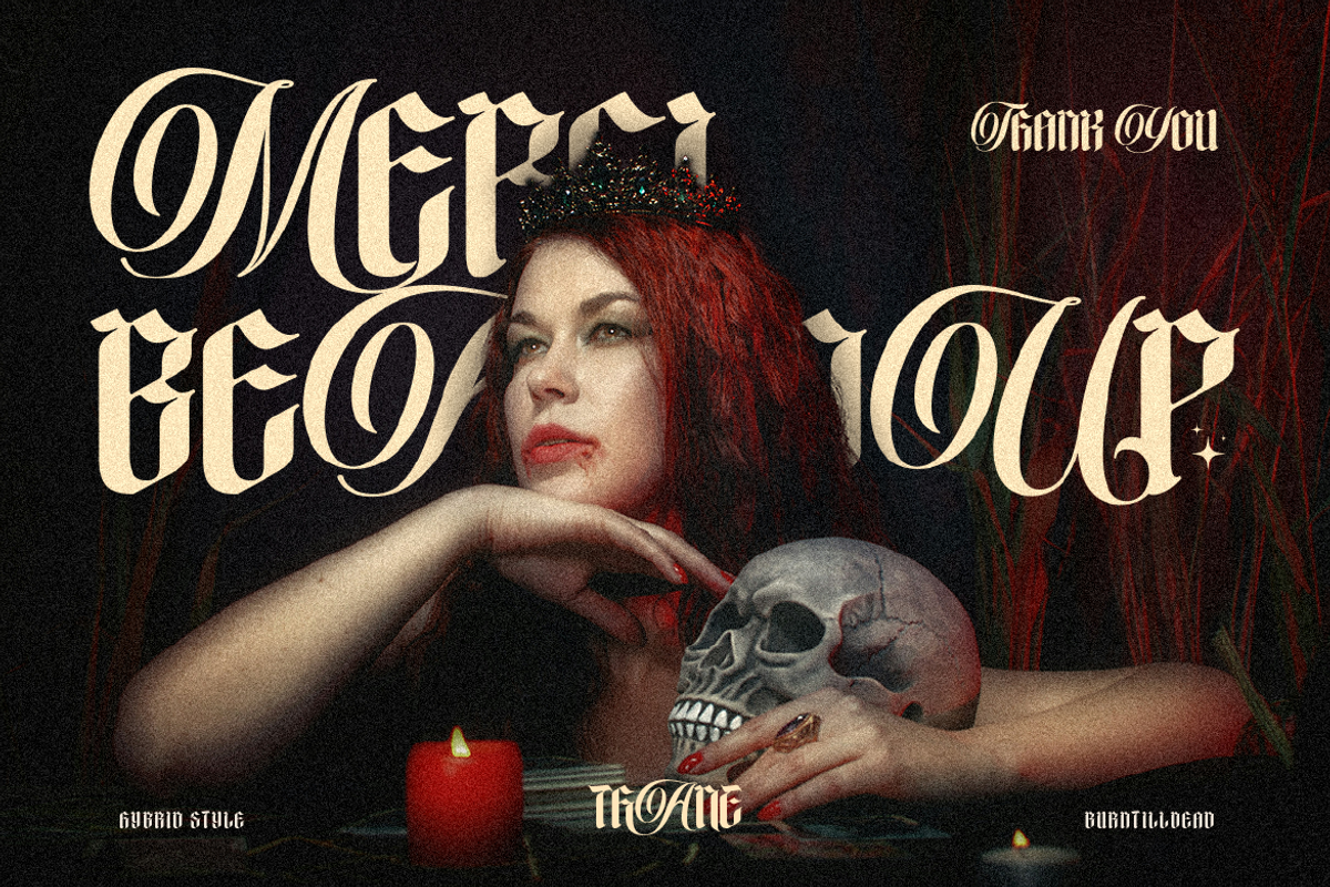 Thane - Gothic Hybrid Style, a Blackletter Font by Burntilldead (Photo 12 of 12)