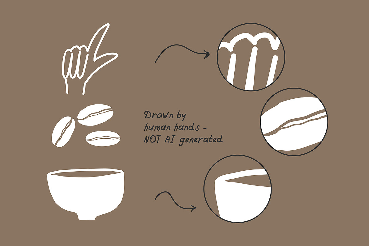 200+ COFFEE CLIPARTS, HAND DRAWN SET, a Food Illustration by JuDesign (Photo 17 of 20)