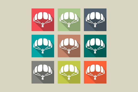 Set Of Paragliding Vectors In Colour