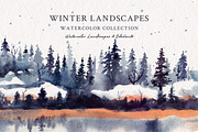 Watercolor Winter Landscapes, an Illustration by Yorda Studio (Thumbnail 1 of 11)