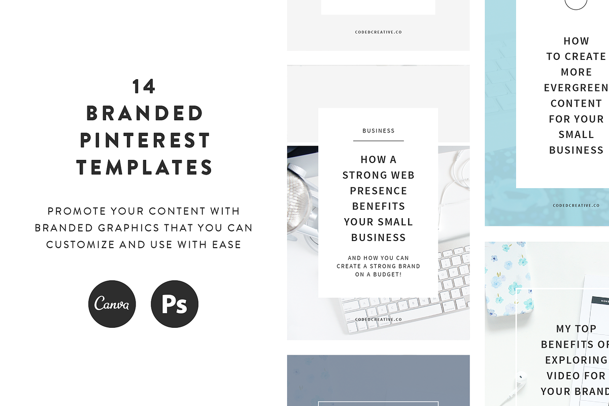 Olivia Pinterest Templates, a Social Media Template by Coded Creative (Photo 1 of 6)
