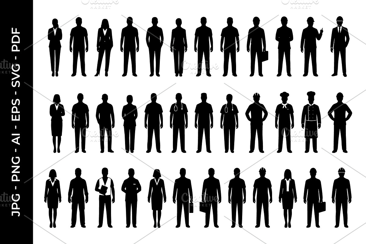 People Silhouettes Vector Collection, a Person Illustration by nandinigraphics (Photo 4 of 5)
