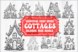 Whimsical Fairy Cottages Coloring, a Graphic by BIPLOB EXPERT