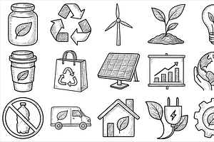 Eco Friendly Icons, an Object Graphic by nikagraphic
