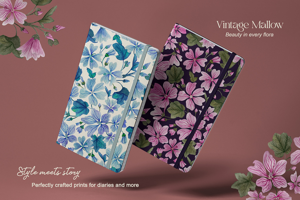 Vintage Mallow Prints & Patterns, a Pattern Graphic by GND ART STUDIO (Photo 3 of 8)