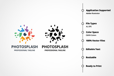 Photo Splash Logo, a Branding & Logo Template by Design_Planet