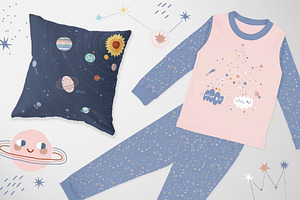 In Outer Space Childish Graphic Set