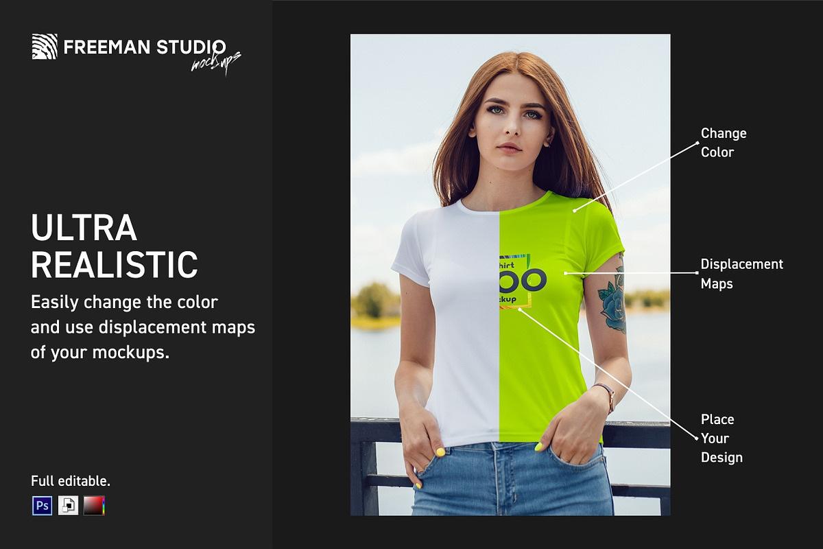 1000 T-Shirt Mock-Up, a Shirt Mockup by Freeman Studio (Photo 2 of 19)