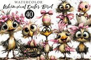 Whimsical Easter Bird Clip-art, an Illustration by OK Design (Thumbnail 1 of 6)