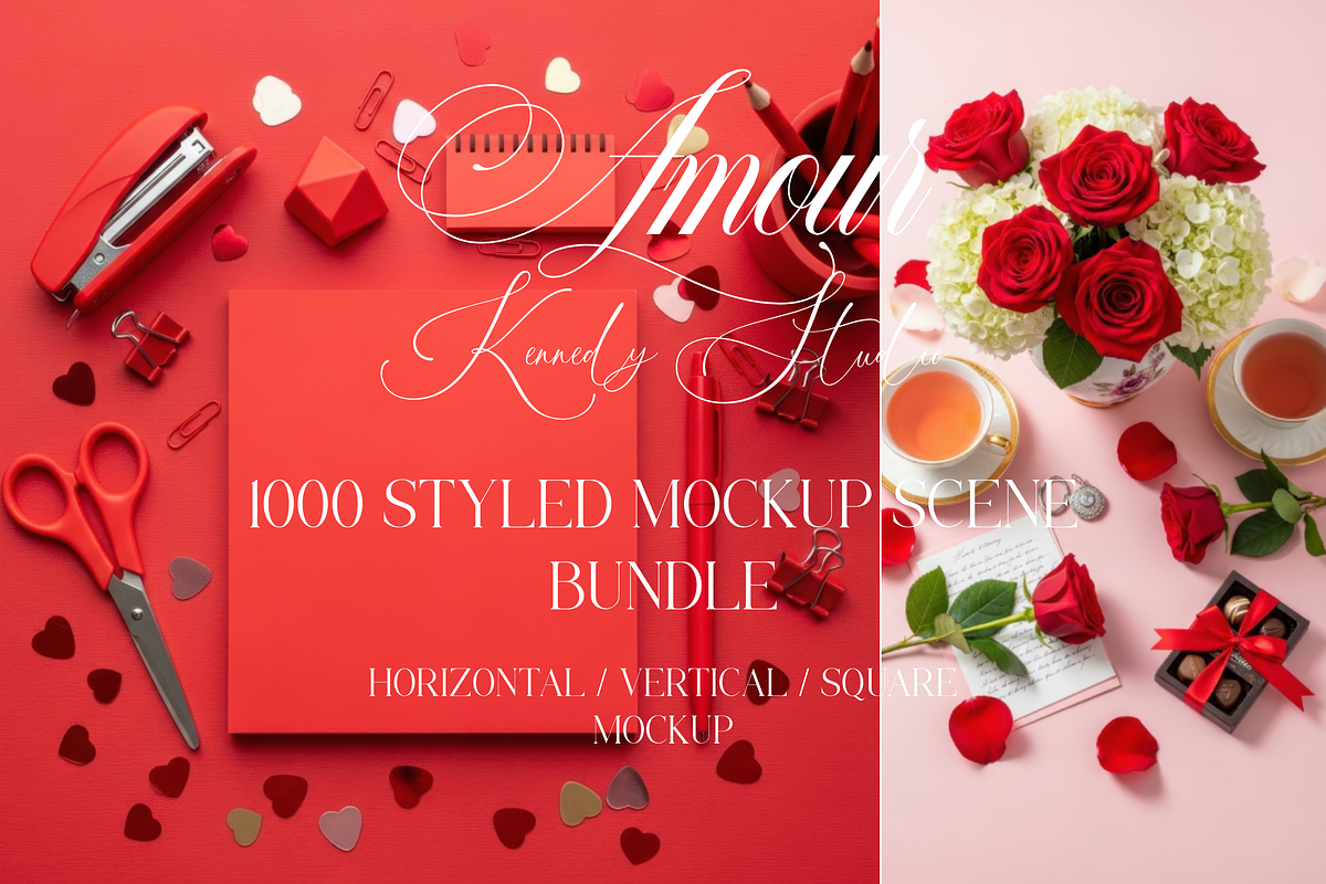 Valentine Aesthetic Desk Mockup 1000, a Packaging Mockup by KennedyStudio (Photo 1 of 11)