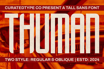 Thuman - Tall Display Font, a Sans Serif Font by CuratedType Studio