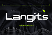 Langits – Modern Futuristic Font, a Sans Serif Font by overlaytemplates (Thumbnail 1 of 5)