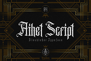 Aihet Script for Tattoo & Liquor, a Blackletter Font by ilhamtaro (Thumbnail 1 of 12)