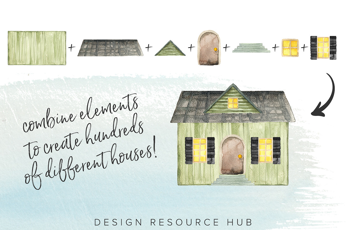 Watercolor Art Pack: Build A House, an Illustration by Design Resource Hub (Photo 8 of 10)