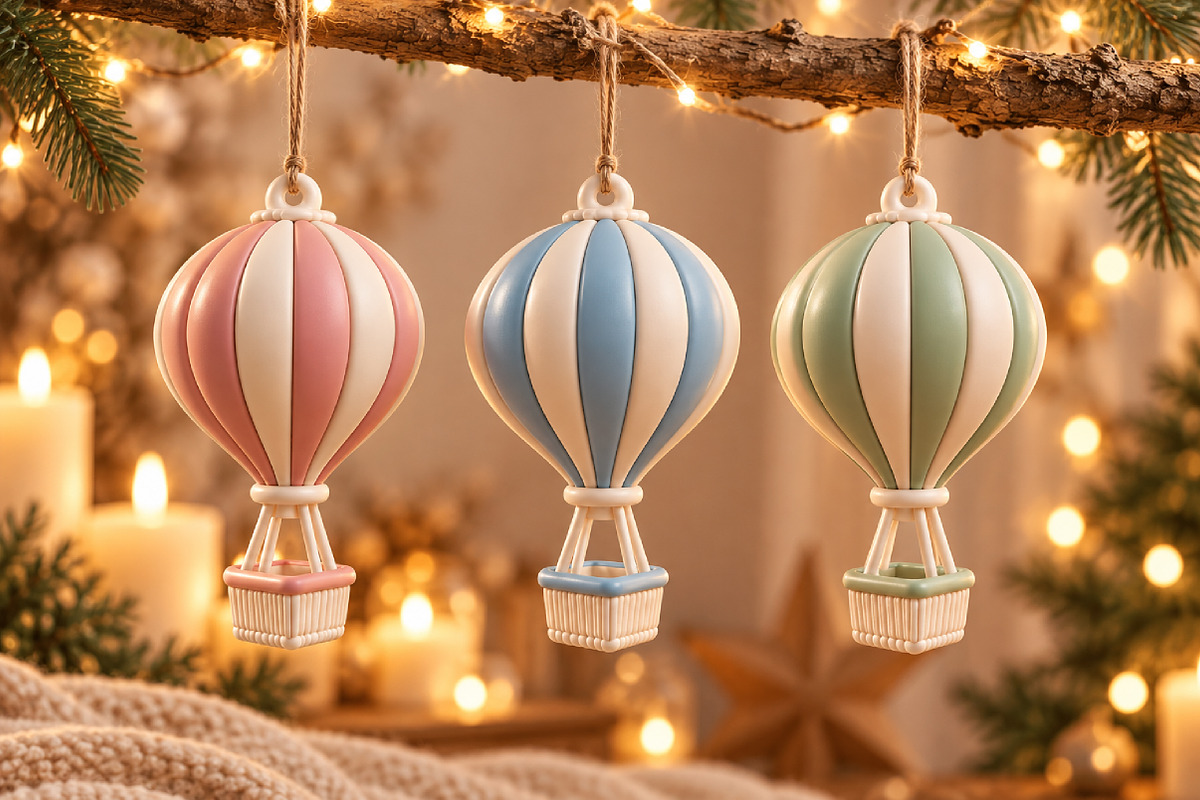 Christmas Festive Hot Air BalloonSTL, an Object 3D Model by Layerology (Photo 2 of 3)